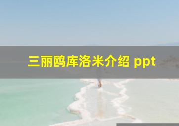 三丽鸥库洛米介绍 ppt